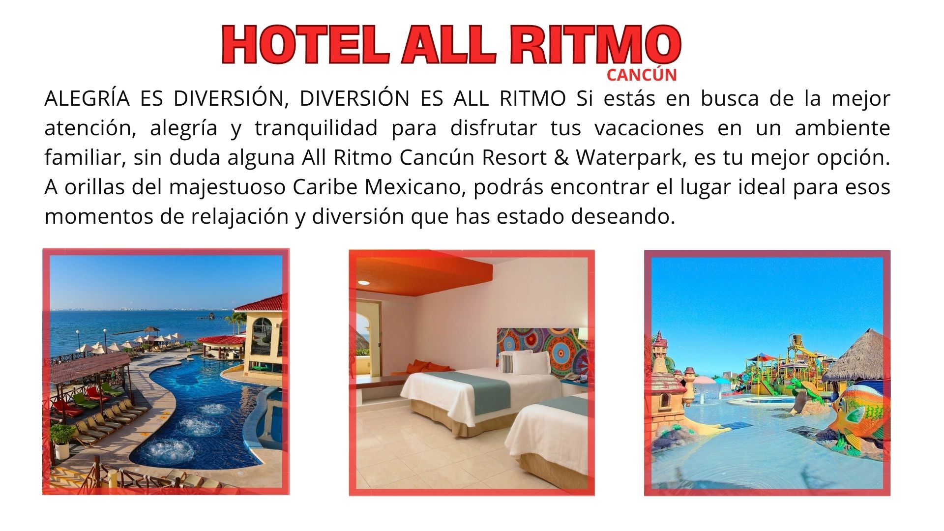 CANCUN-ALL RITMO CANCÚN RESORT & WATERPARK, Antes SEA ADVENTURE (Todo Incluido ) 